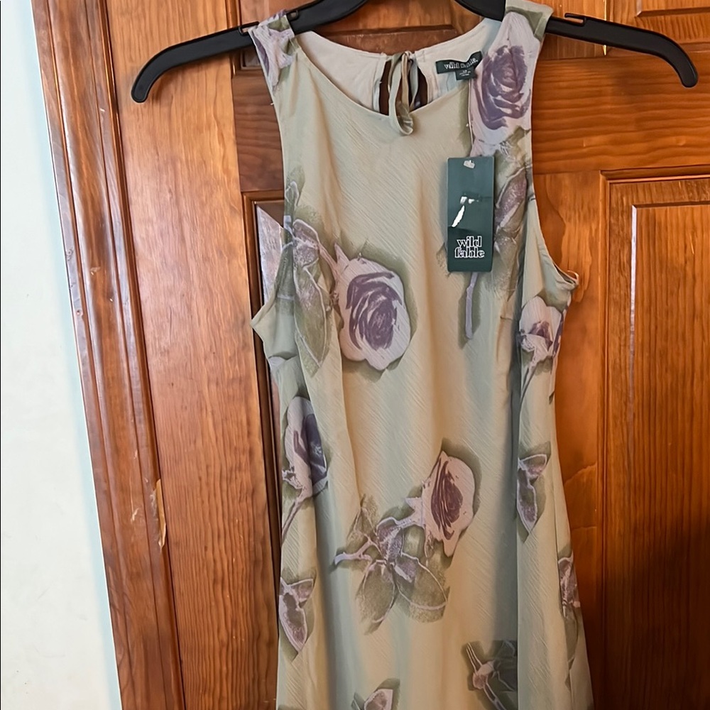 New Wild Fable Floral Dress - Green and Purple XXS